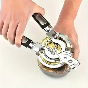 Stainless Steel Jar Opener, Manual Can Opener with Easy Grip Handle, Effortless Bottle Opening Tool for Kitchen