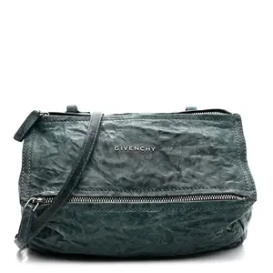 Pre-owned GIVENCHY Tumbled Sheepskin Shoulder Bags Mini Pandora Mineral Blue
