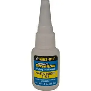 Vibra-Tite 1 oz Bottle, Plastic Bonder, Clear Instant Adhesive 20 sec Fixture Time, Bonds to Plastic, Instant Super Glue 31428