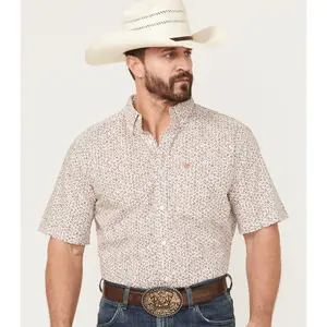ARIAT TEAM CHAPMAN SHORT SLEEVE RED WITH FLOWER PRINT SHIRT - 10054815