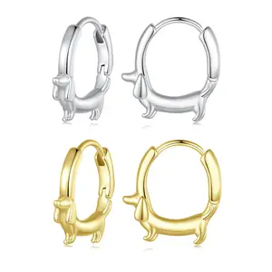 Gold/Silver Plated Dachshund hoop huggie earrings for Women gift Cute hoop earrings birthdays Christmas Anniversary gifts for mother, sisters, daughter, wife