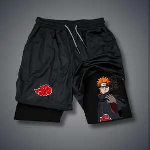Naruto 80s 90s summer men shorts for men jorts outfit men graphic shorts Double-layer sports shorts Comfortable short shorts summer
