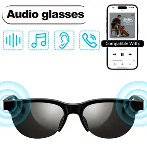 Smart Glasses , Open Ear Bluetooth Audio Glasses with Voice Assistant for Hands-Free Calls, UV Protection, Ideal for Outdoor Sports, Running, Driving，Men’s Gift, Multifunctional Smart Glasses