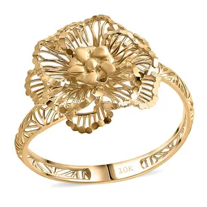 Blooming Floral Ring in 10K Yellow Gold Size 10 1.60 Grams Christmas Gifts