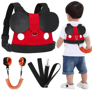 Toddler Leash Harness, Child Harness Baby Leash + Anti-Lost Wrist Link, Cute Kids Harness with Walking Assistant Strap Belt Tether for 1-5 Years Boys and Girls to Zoo Mall