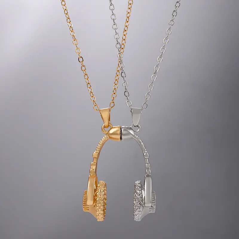 Earphones couple necklace a pair of magnetic earphones multi-color pendant men and women gift