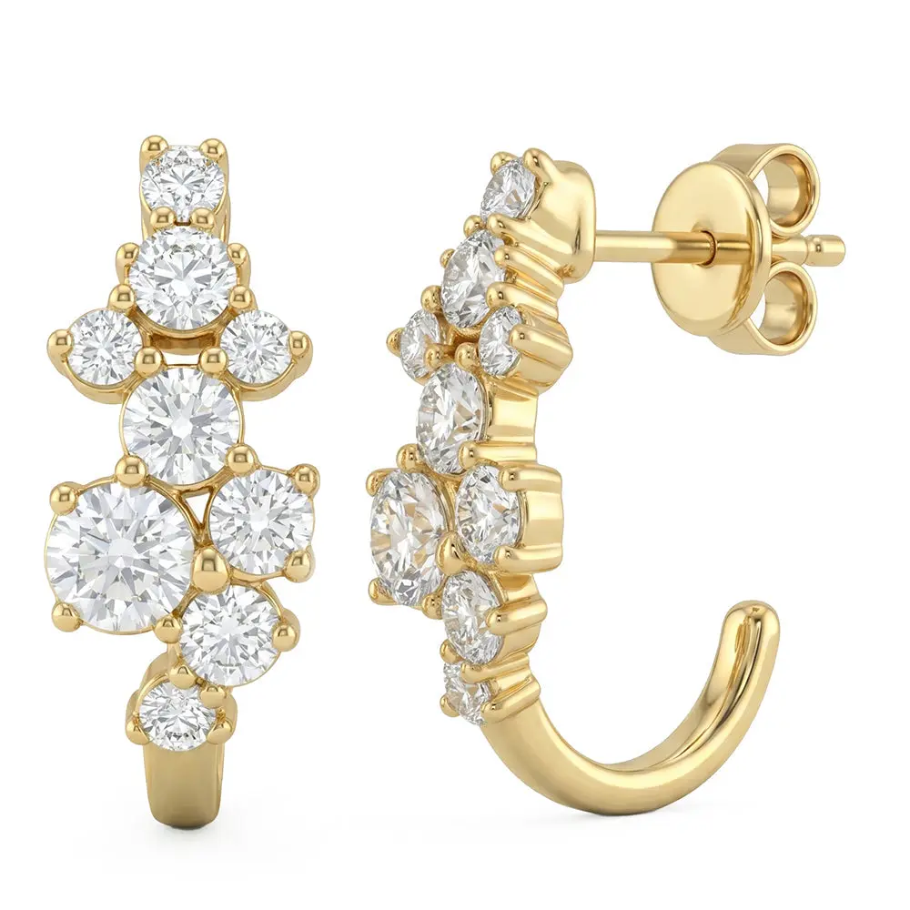 1.00ct 14K Yellow Gold Lab Grown Diamond Earrings