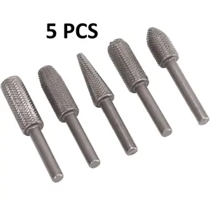 Five-piece Tungsten Carbide File Set, Efficient Design, Suitable For Wood And Rubber Molding Grooves, Non-slip And Fast Grinding Speed