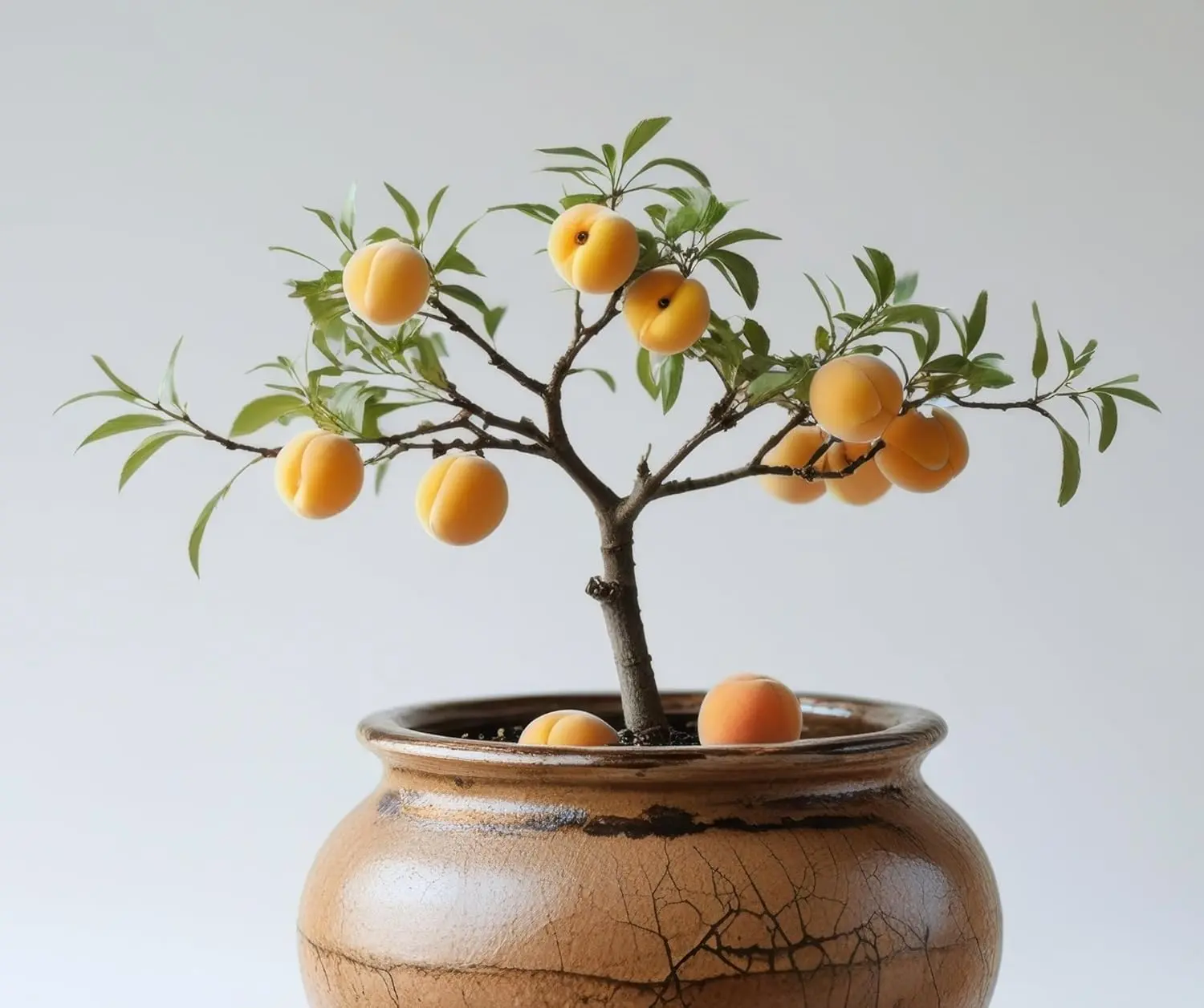 Apricot Bonsai Tree – 1-Year-Old Seedling for Planting – Flowering & Fruit-Bearing (1 Seedling)