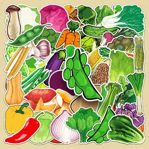Vegetable Pattern Sticker, 100pcs/set Repeatable DIY Decorative Sticker, Creative Graffiti Sticker for Scrapbooking & Journal Making