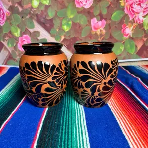 Cantarito de 1 litro terracota negro  sets de 2 4 y 6