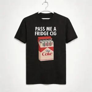 “Pass Me A Fridge Cig” Funny T-Shirt – Hilarious Fridge Cigarette Joke Tee, Casual Short Sleeve for Men & Women, Great Gift for Smokers & Party People #FridgeCig