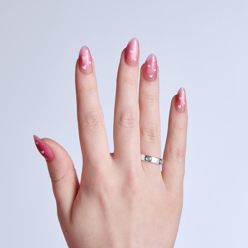 KISS LOVE Design Press On Glue Nails - My Forever Valentine