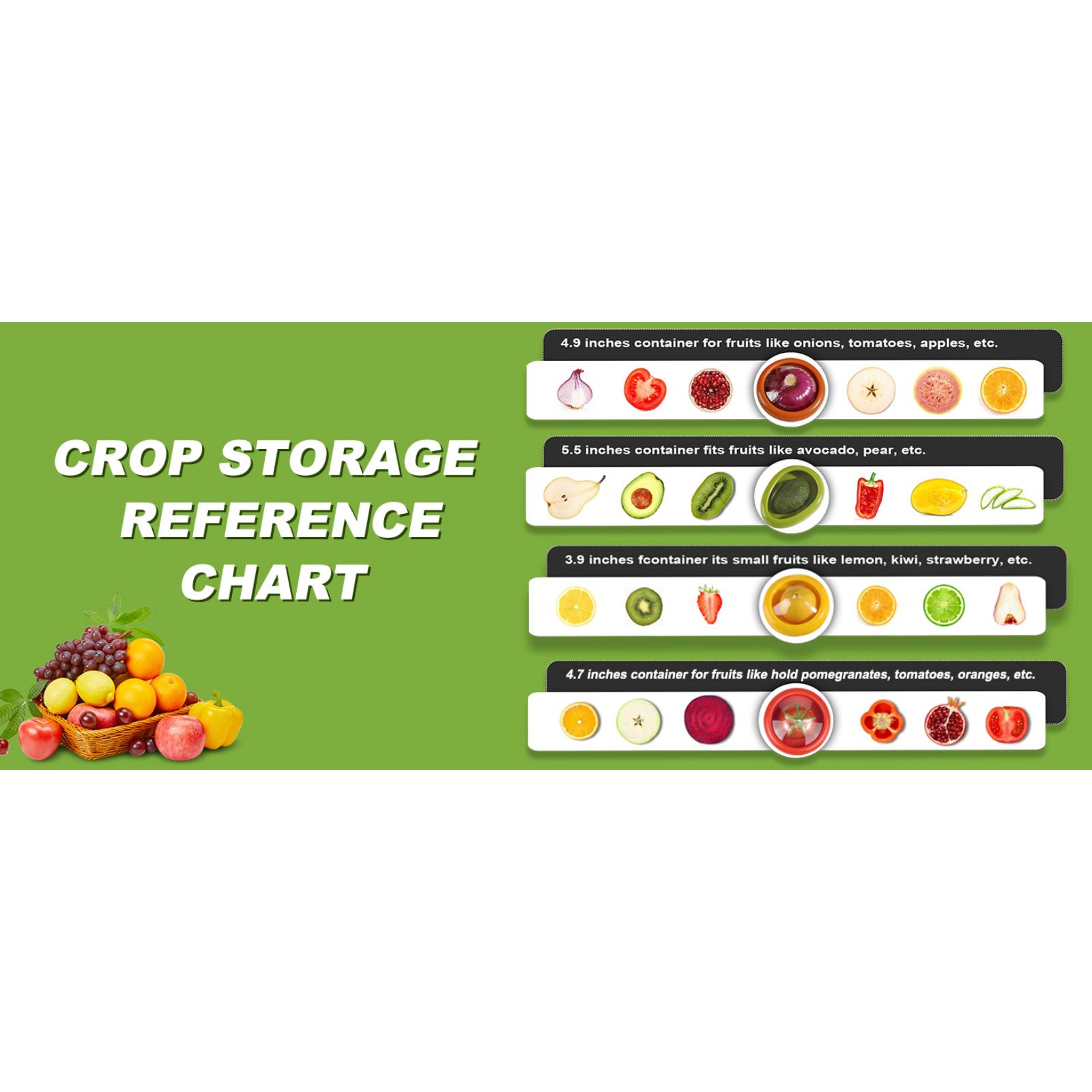 Reusable Fruit and Veggie Savers Set of 4 - Perfect for Avocados Tomatoes Apples Garlic Onions and More - Ideal for Fresh Produce Storage