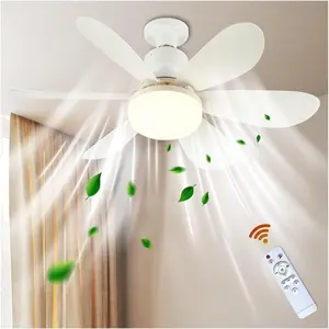 New E27 Screw Base Home Quiet Small Fan Light, Smart Ceiling Fan Lamp for Dining Room Bedroom, Energy Efficient Ventilation Solution