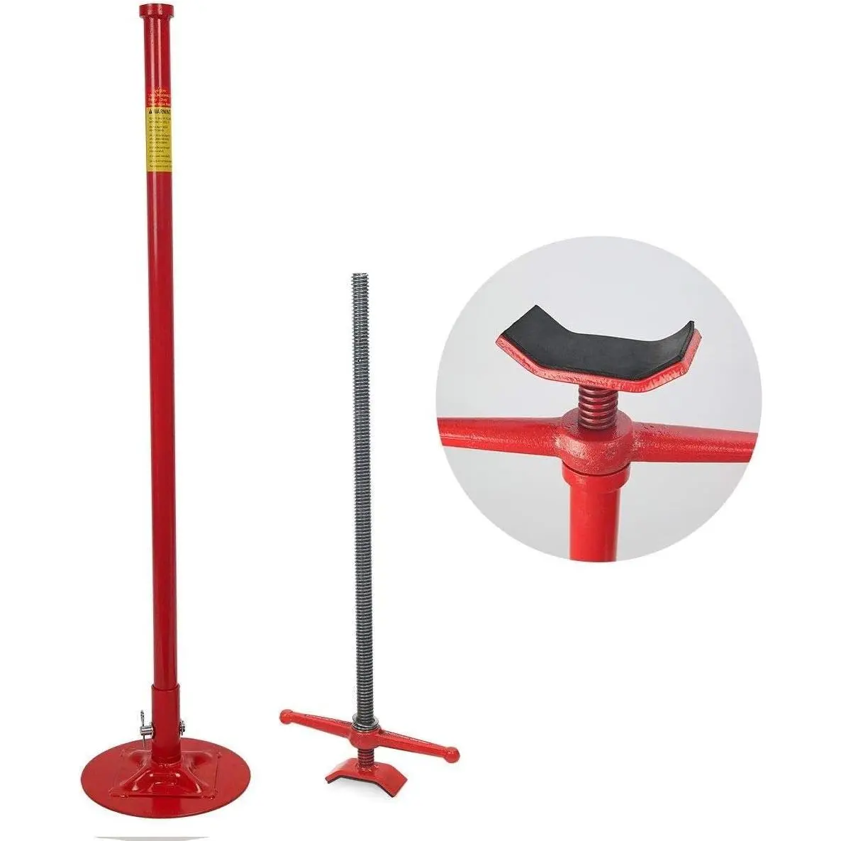 Under Hoist Support Lift Jack Stand Wide Base 1/2-Ton 1,000 lbs Capacity Spin Handle, Self-Locking Threaded Screw, Supports