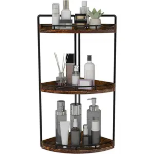 3-Tier Corner Organizer Countertop for,Tray,Wood Counter Organizer for,,Dresser (Dark Red)