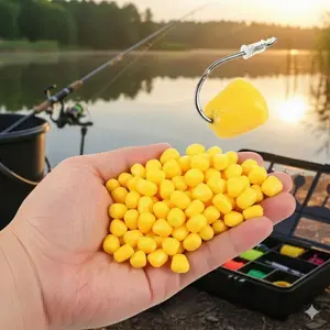 Cream Corn Scented Fishing Soft Baits, Realistic Corn Kernel Lures for Freshwater & Saltwater. High Attraction for Carp & Grass Fish. Long-lasting Scent Release. Professional Fishing Gear Upgrade Kit. Choose 50/100 Packs & Multi-Colors.