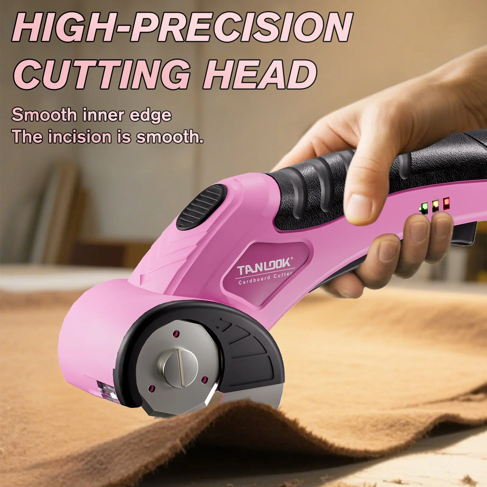 Tanlook USB Cordless Electric Handheld Fabric Scissors - 1.5Ah Rechargeable Wireless Powerful Cutting Tool, Home Use, Suitable for Cutting Cardboard, Fabrics, Plastics
