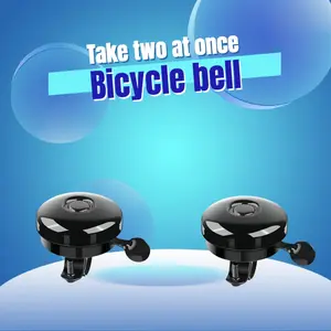 2-Pack Black Metal Bike Bell - 100dB Clear RingRetro Style | Easy Flick & InstallWeather-Proof Coating | Mini PortablePerfect Cycling Gift for Mountain/EBike