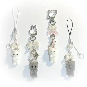 furry kitten keychain handmade y2k women fashion Cute Charms