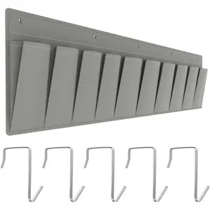 RV Shoe Storage Organizer - Hanging Bedside Pockets for Shoes, Boots, and Accessories - Gray, 10 Pockets