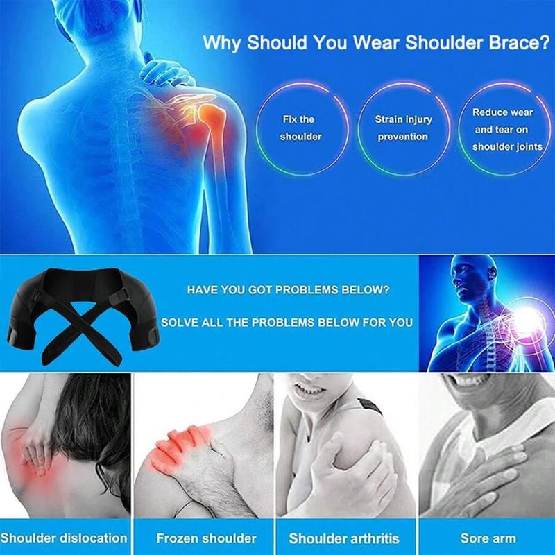 Adjustable Sports Shoulder Support Straps - Cross-Back Design for Back Pain Relief, Durable Nylon & Neoprene Material,Healthcare Tool