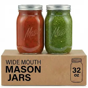 Paksh Novelty Mason Jars - Wide Mouth Glass Jars with Lid & Seal Bands - Airtight Container for Pickling, Canning, Candles, Home Decor, Overnight Oats, Fruit Preserves, Jam or Jelly