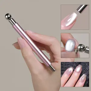 Glass Bead Cat Eye Nail Art Steel Ball Magnet Rod Large Dual Head Multi-Functional Magnetic Manicure Tool for Nail Salon Use