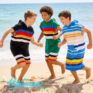 Tirrinia Kids Hooded Poncho Towel – Cotton Swim Cover Up for Beach, Pool & Bath (Ages 8–16)