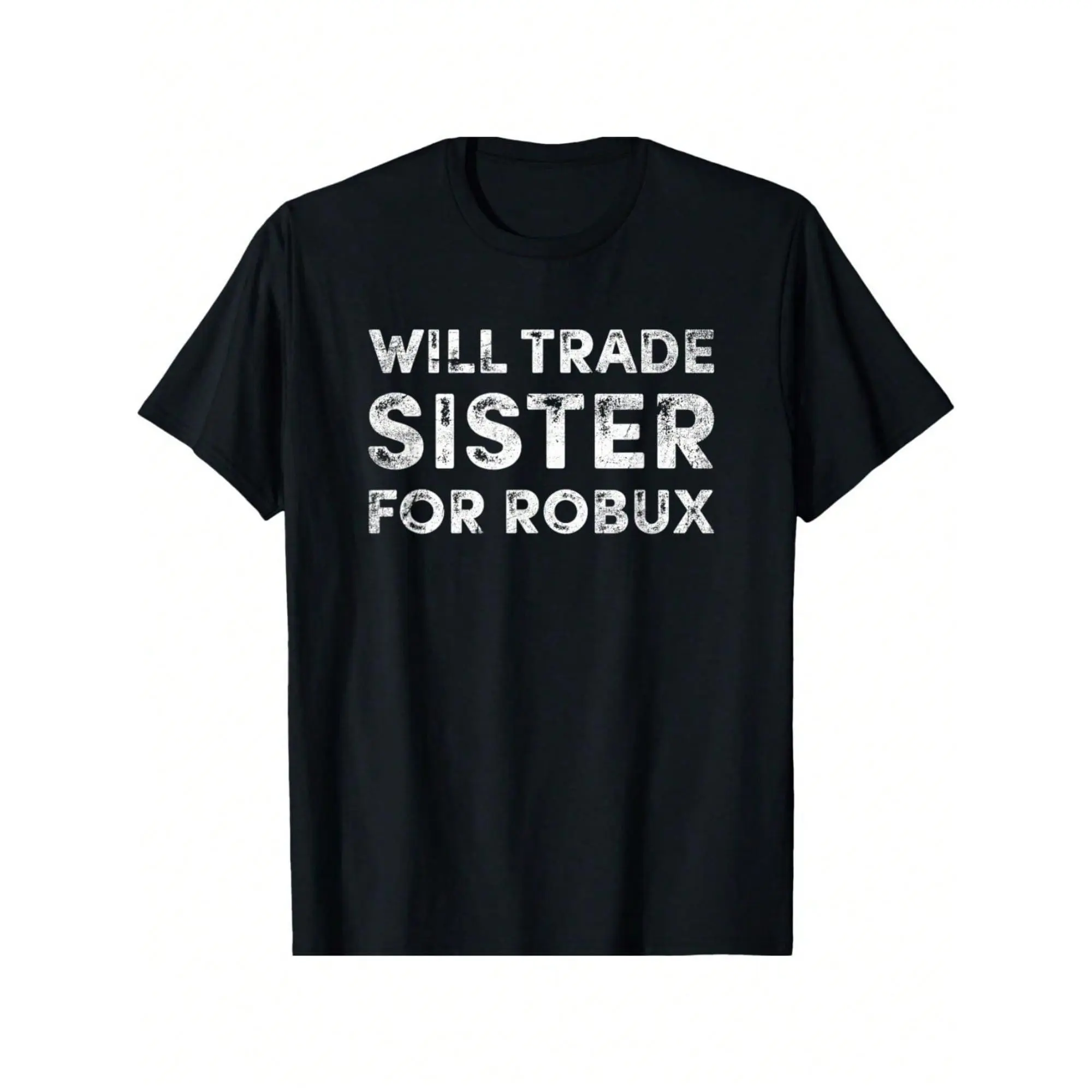 [100% Cotton] Kids T-Shirt Funny 'Will Trade Sister For Robux' Video Game Tee - Soft Cotton, Short Sleeve Crew Neck T-Shirt For Boys - Perfect Summer Gift Golf Gift T-Shirt For Men And Women
