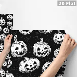 1PC QT Classic Purple Halloween Wall Sticker, Pumpkin Lantern Matte Waterproof Oil-Proof Anti-Splash Peel & Stick Removable DIY Tile Decals for Kitchen Backsplash Bedroom Home Decor