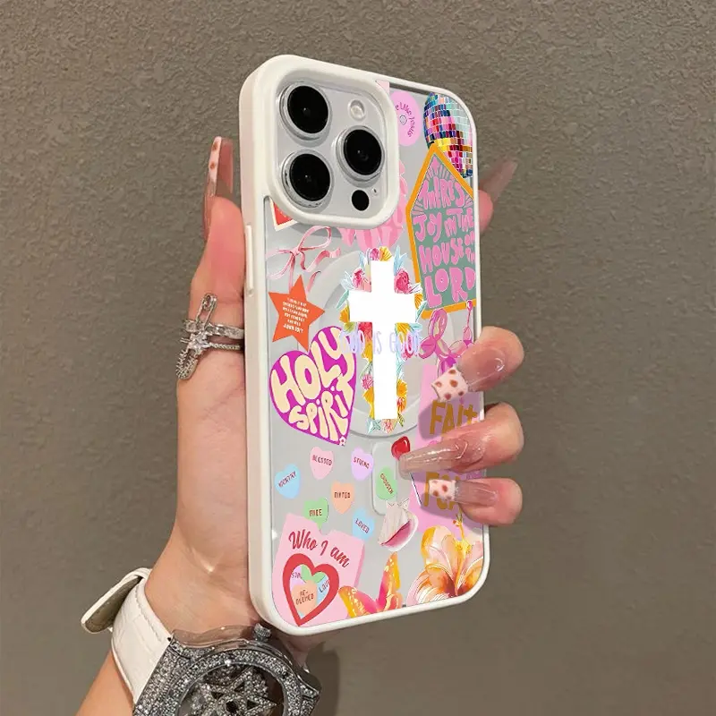 Premium Magnetic Phone Case for iPhone11/12/13/14/15/16/promax Cute Cross y2k cased MagSafe Ready, Anti-Fall, Springtok and Ultra-Thin Design |   Perfect for Everyday Use Protector Screen Protector