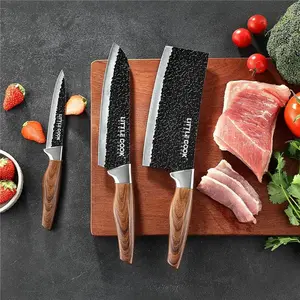 3PCS Chef Knife Set, Includes 7 inch Chef Knife, 7 inch Cleaver Knife and 4.5 inch Boning Knife, Premium Stainless Steel With Ergonomic Plastic Handle