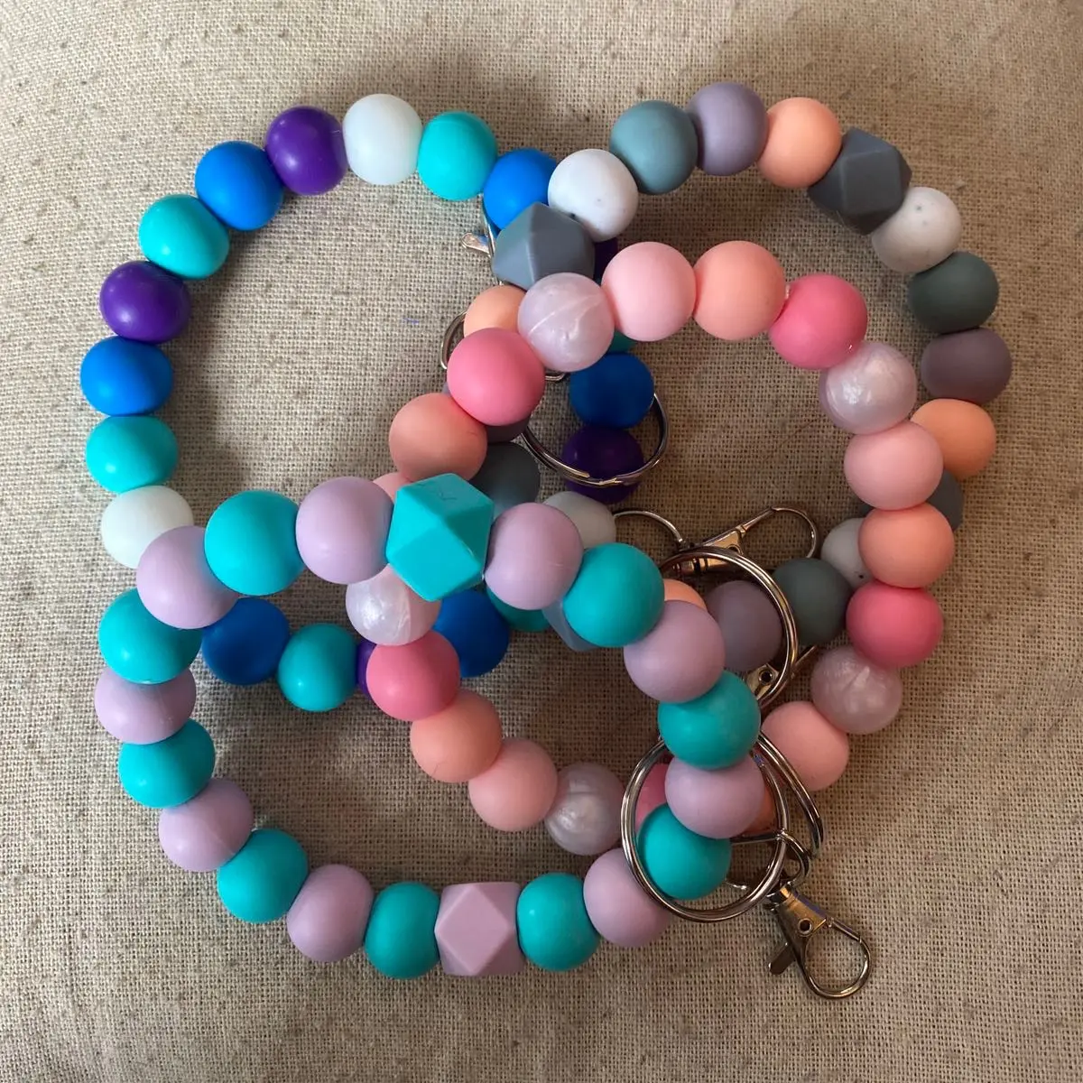 Customizable, silicone, bead, wristlet Female Male Customizable, silicone, bead, wristlet Female Male