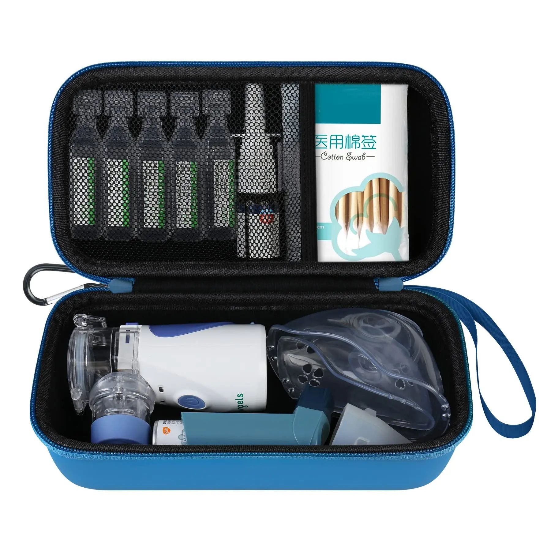 Carrying Case For Portable Handheld Inhaler Nebulizer Machine Adults And  Travel Mesh Atomizer Holder Spacer Bag Blue