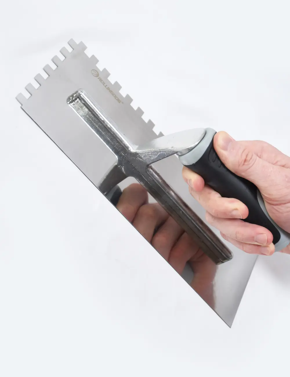 Tiling Trowel – 11″ × 4.5″ Square Notch Stainless Steel Floor Adhesive Spreader for Concrete Work