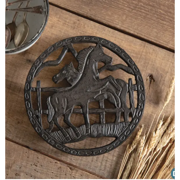 Horse Ranch Cast Iron Trivet