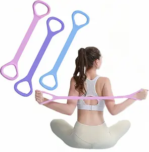 Figure 8 Resistance Band with Handles, Elastic Bands for Working Out,Arm,Back,Shoulder Training Elastic Ropes,Exercise Equipment for Yoga, Pilates， A Home Fitness Essential