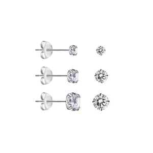 3-Pair of Cubic Zirconia Earrings Pack