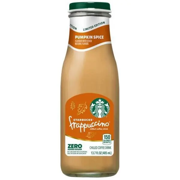 StarbucksZero Sugar Frappuccino, Pumpkin Spice, 13.7 oz Bottles (4 Pack)