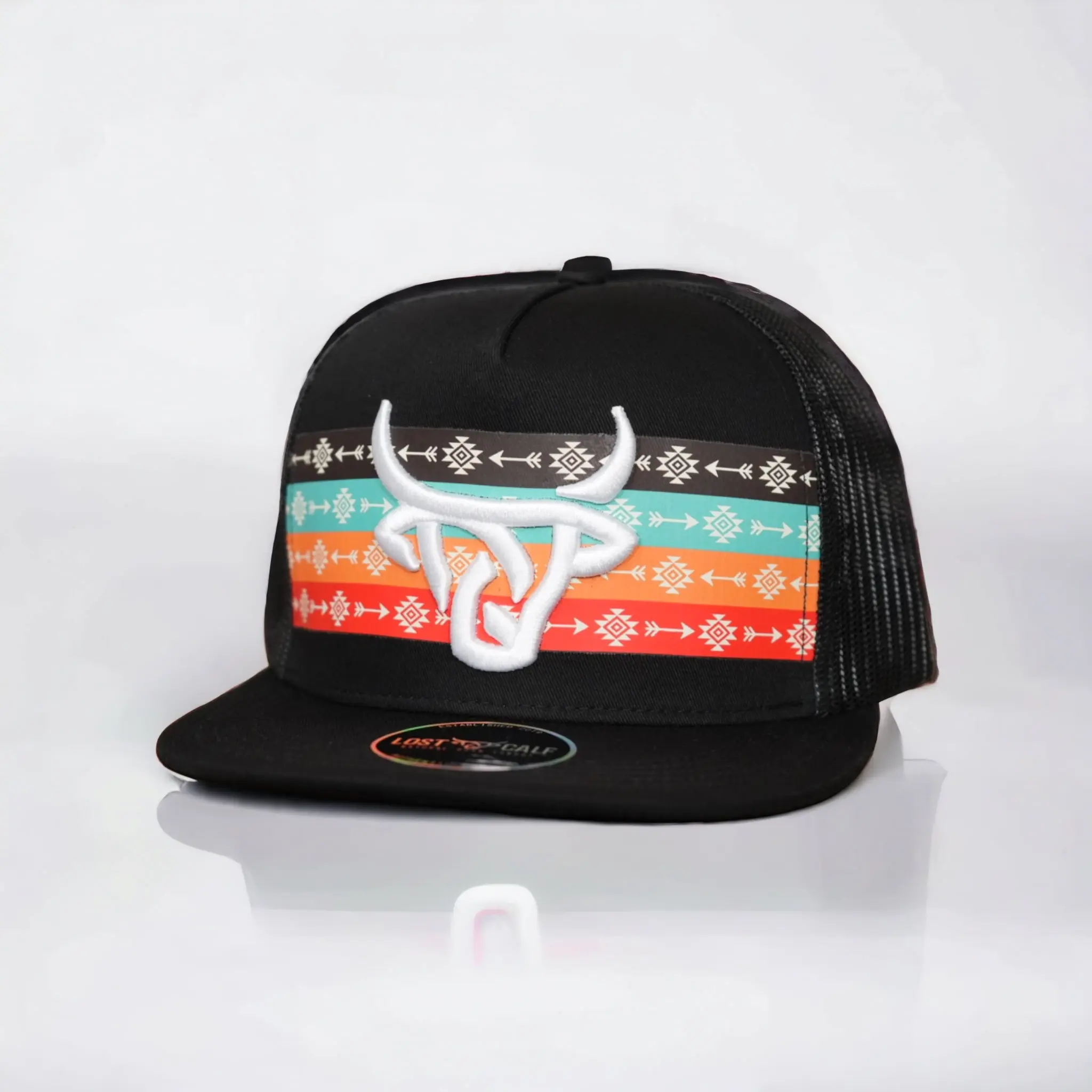 Lost Calf Arrow Flat Bill Trucker Hat Lost Calf Arrow Flat Bill Trucker Hat