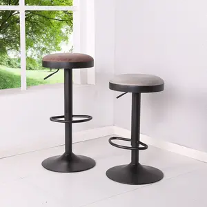 New Pacific Direct Juno PU Leather Gaslift Backless Swivel Bar Stool, (Set of 2) 9300035-239