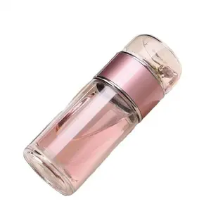 Glass Loose Leaf Tea Infuser Set |     Perfect Tea Gift with Insulated Travel Mug & Portable Case – Iced & Hot Tea Maker for Tea Lovers, Reusable Tea Strainer for Office Home, TikTok Viral Tea Gift Set Tea Bag Pink Gold
