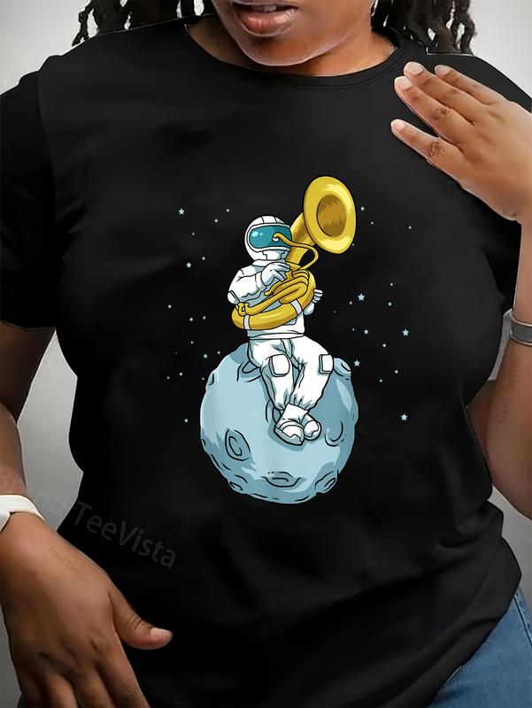 100% Cotton Unisex Sousaphone Shirt Women Men Marching Band Tshirt Tuba T-Shirt Vingate Printed Casual Round Neck T shirt