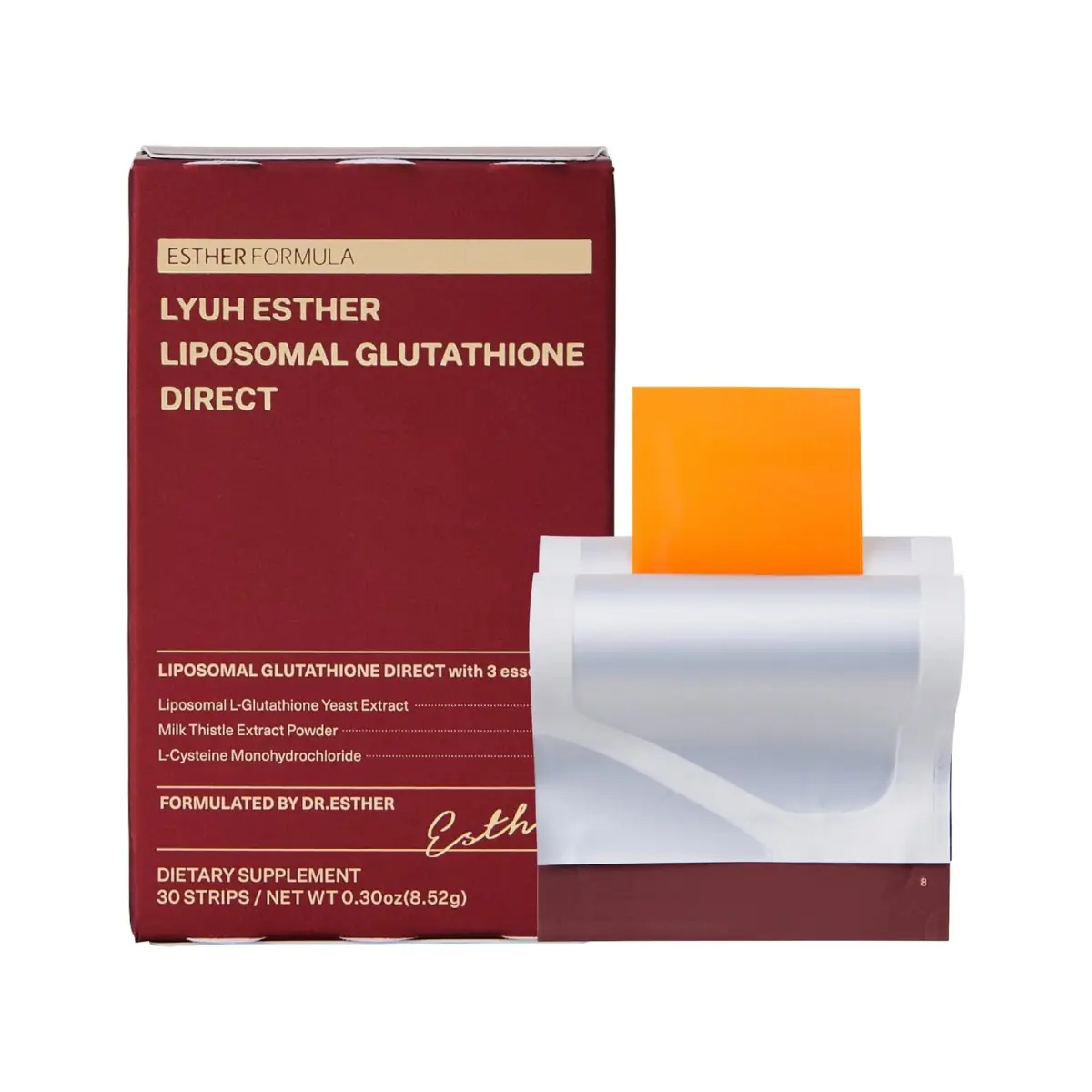 [ESTHER FORMULA] Liposomal Glutathione Strips (30 ct) - Glutathione Direct, Antioxidant Support, Skin Brightening | Fast-Absorbing Oral Beauty Film