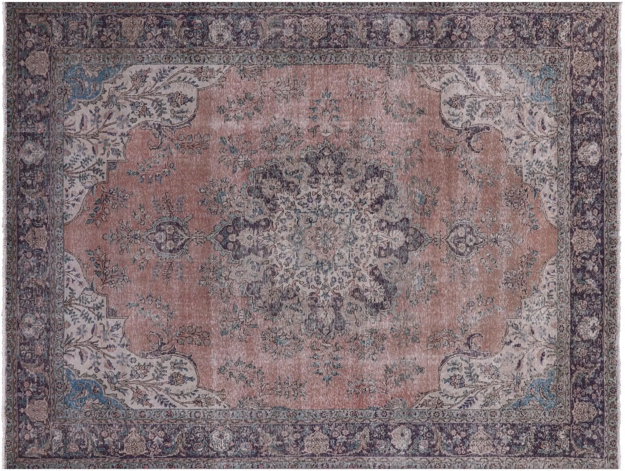 SUPER SALE Pink 9' 9" X 12' 10" Handmade Persian Vintage Wool Rug - Q19644