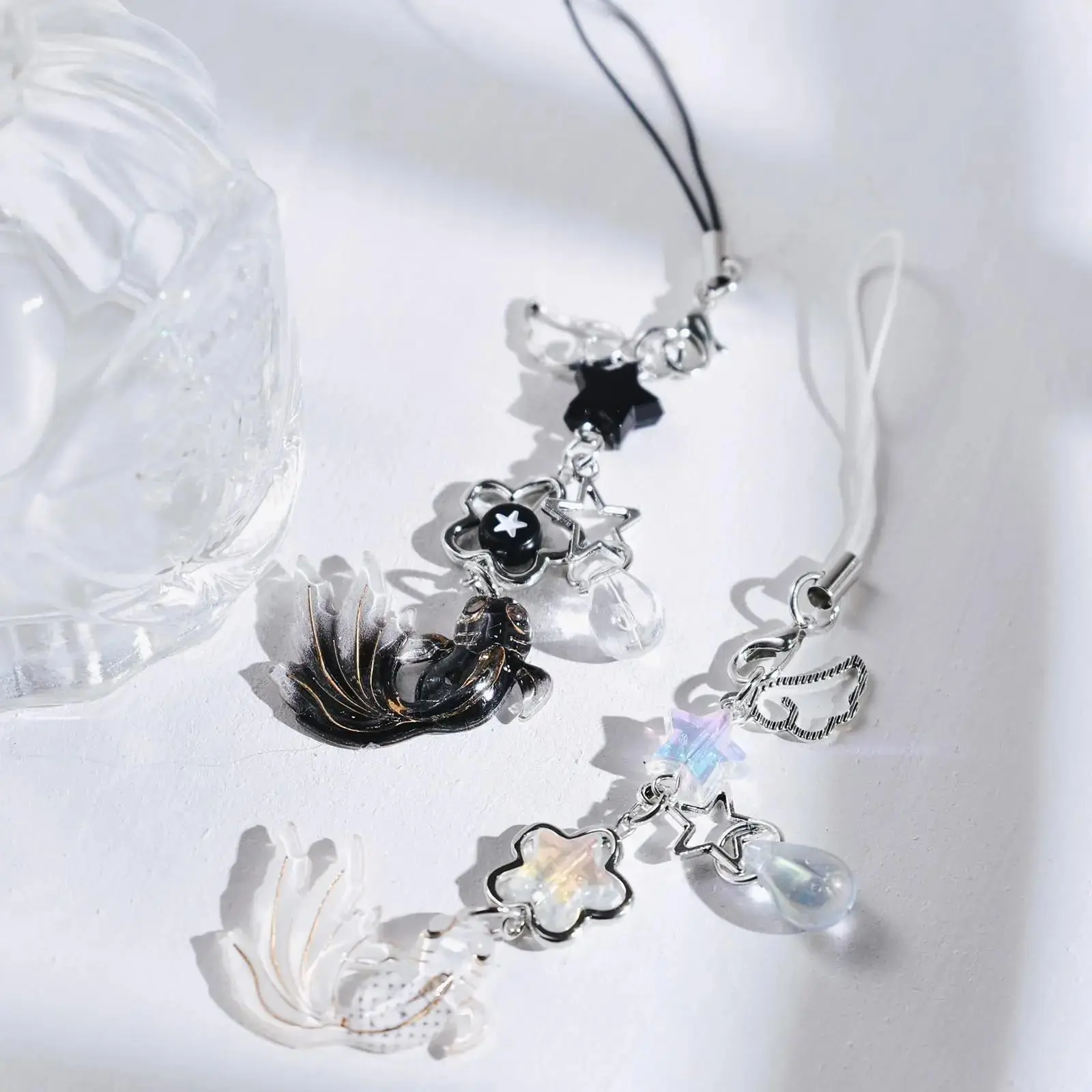 2 Pieces Koi Star Bead Hanging Chains, Multifunctional Phone Strap and Car Accessories, Perfect Couple Phone Chain, Cell Phone Charm, Phone Accessory