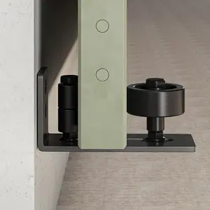 Sliding Barn Door Floor Guide for Bottm, 8 Setup Options, Wall Mounted, Black