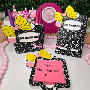 Teacher Desk Set, Phone Holder, Pen Holder, Sticky Note Holder, Composition Notebook Themed Decor